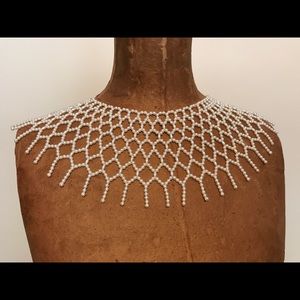 Vintage Necklace Faux Pearl Choker RGB